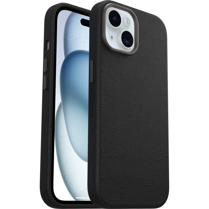 OtterBox Symmetry Cactus Leather Apple iPhone 15/iPhone 14/iPhone 13 MagSafe Case - Noir Ash (Black) (77-95725), 7 Years
