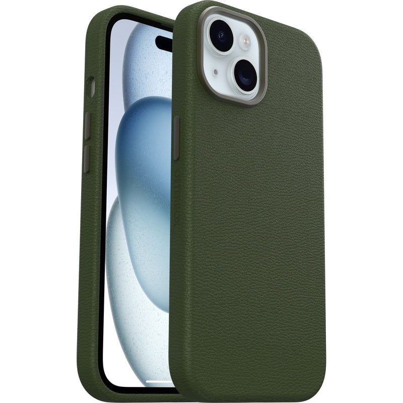 OtterBox Symmetry Cactus Leather Apple iPhone 15/iPhone 14/iPhone 13 Magsafe Case Green - (77-95726), DROP+ 3X Military Standard,7 Years