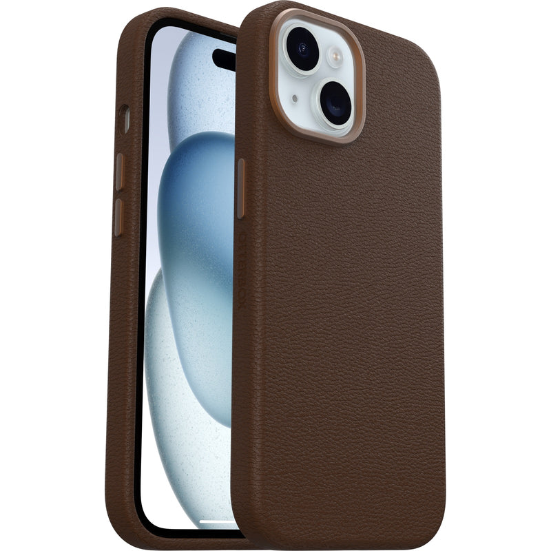 OtterBox Symmetry Cactus Leather Apple iPhone 15/iPhone 14/iPhone 13 Magsafe Case - Rich Adobe (Brown) (77-95727), 7 Years