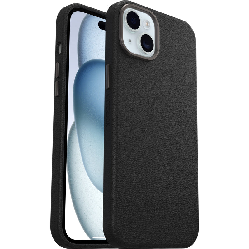 OtterBox Symmetry Cactus Leather Apple iPhone 15 Plus/iPhone 14 Plus MagSafe Case - Noir Ash (Black) (77-95737), 7 Years