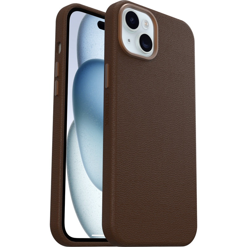 OtterBox Symmetry Cactus Leather Apple iPhone 15 Plus/iPhone 14 Plus Magsafe Case - Rich Adobe (Brown) (77-95739),7 Years