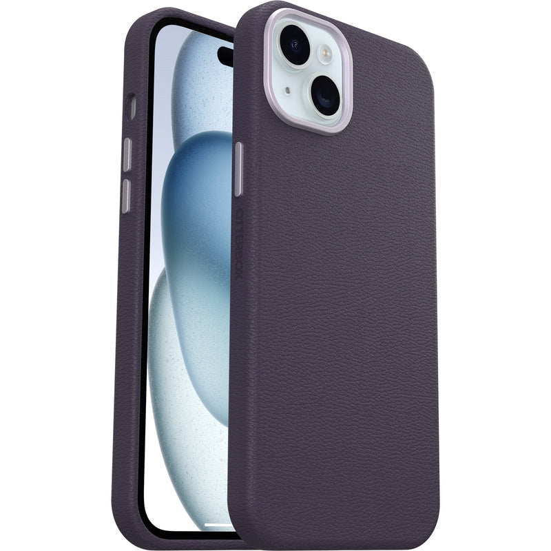 OtterBox Symmetry Cactus Leather Apple iPhone 15 Plus/iPhone 14 Plus Magsafe Case - Plum Luxe (Purple) (77-95740), 7 Years