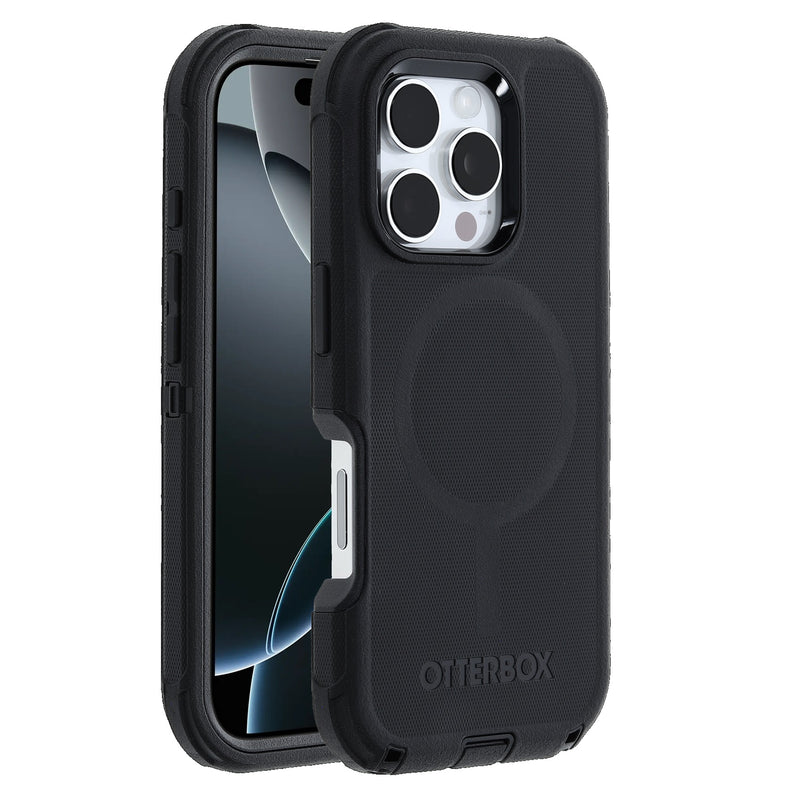 OtterBox Defender MagSafe Apple iPhone 16 Pro (6.3') Case Black - (77-95975), DROP+ 7X Military Standard, Tri-Layer, Port Covers, 7