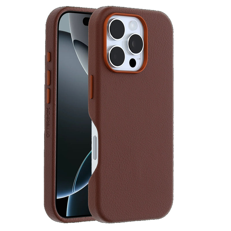 OtterBox Symmetry MagSafe Cactus Leather Apple iPhone 16 Pro (6.3') Case Brown-(77-96321),DROP+ 3X Military Standard,Pocket friendly,7 Years