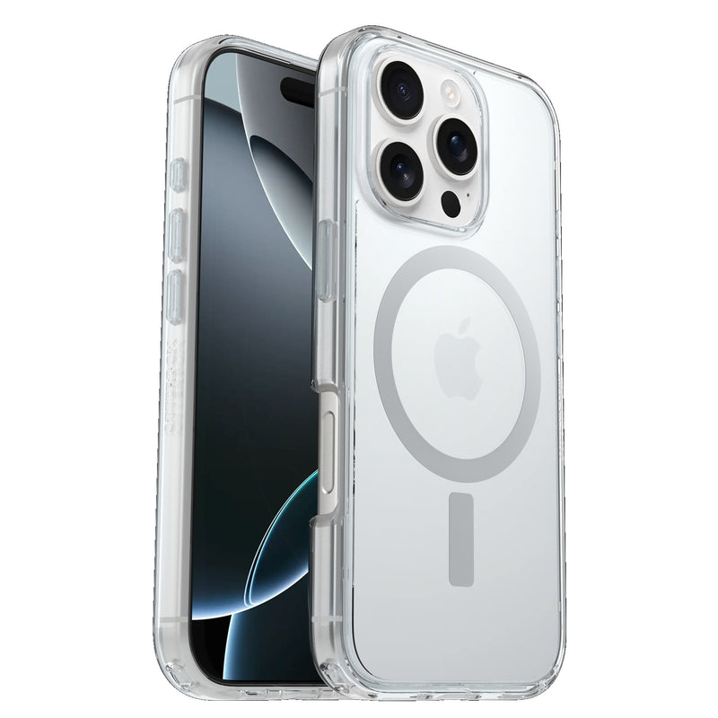 OtterBox Symmetry Clear MagSafe Apple iPhone 16 Pro (6.3') Case Clear - (77-96393), Antimicrobial, DROP+ 3X Military Standard, 7