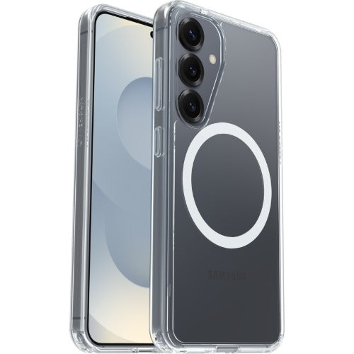 OtterBox Symmetry Clear Magnets Samsung Galaxy S25 5G (6.2') Case Clear - (77-97403), DROP+ 3X Military Standard, Raised Edges, 7