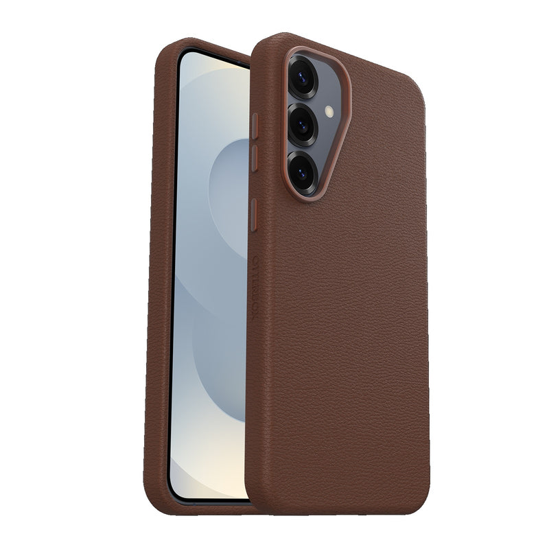 OtterBox Symmetry Cactus Leather Samsung Galaxy S25+ 5G (6.7') Case Rich Adobe (Brown) - (77-97448), DROP+ 3X Military Standard, 7 Years