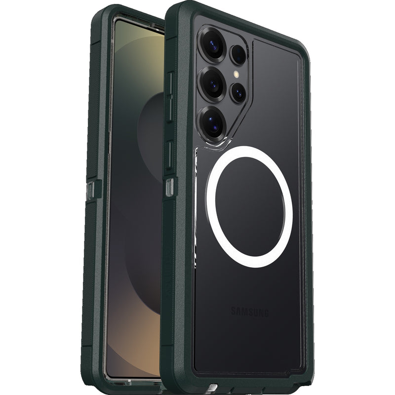 OtterBox Defender XT Clear Magnets Samsung Galaxy S25 Ultra 5G (6.9') Case Jubilee Green - (77-97875), DROP+ 7X Military Standard, 7 Years