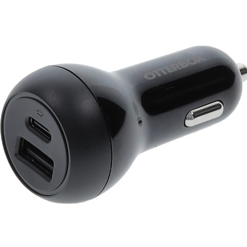 OtterBox 32W Dual Port (USB-C PD 20W + USB-A 12W) Standard Fast Car Charger - Black (77-98235),Fast-Charging for Samsung & iPhone, 2