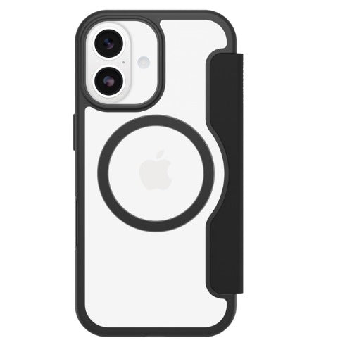 OtterBox React Folio MagSafe Apple iPhone 17 (6.3') Case Black Crystal (Clear/Black) - (77-98586), DROP+ Military Standard, 7
