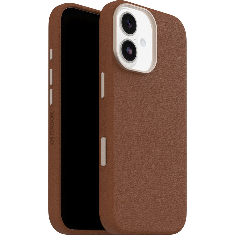 OtterBox Symmetry Cactus Leather MagSafe Apple iPhone 17 (6.3') Case Desert Saddle (Brown) - (77-99017), DROP+ 3X Military Standard, 7