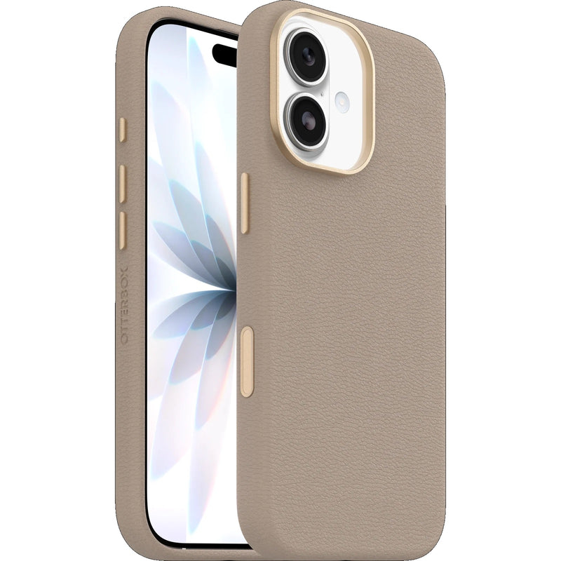 OtterBox Symmetry Cactus Leather MagSafe Apple iPhone 17 (6.3') Case Grey Comfort (Biege) - (77-99025), DROP+ 3X Military Standard, 7