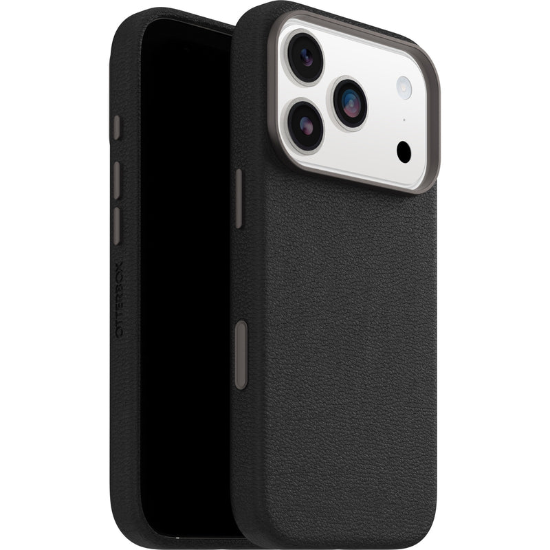 OtterBox Symmetry Cactus Leather MagSafe Apple iPhone 17 Pro Max (6.9') Noir Ash (Black) - (77-99061), DROP+ 3X Military Standard, 7 Years Warranty