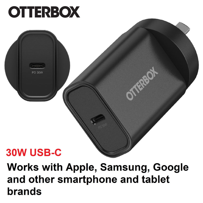 OtterBox 30W USB-C (Type I) PD Fast Wall Charger - Black (78-81351), Compact, Drop Tested,Safe & Smart Charging,Best for Apple, 2
