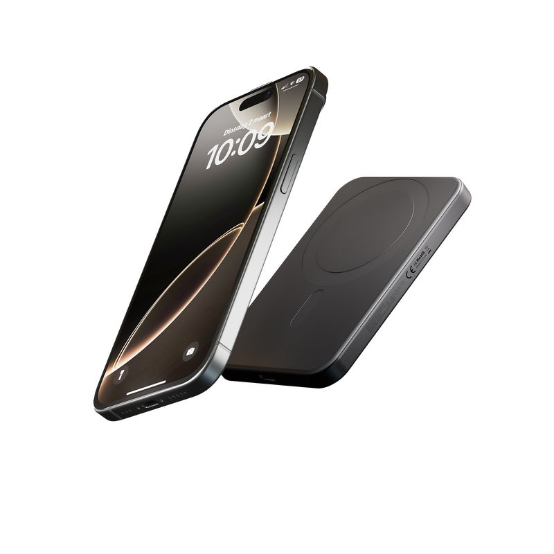 OtterBox Zens 5K mAh Slim Aluminium Powerbank With Qi2 Black - (78-81546), Perfect Alignment, Compatible With MagSafe, Solid Grip, 2 Years