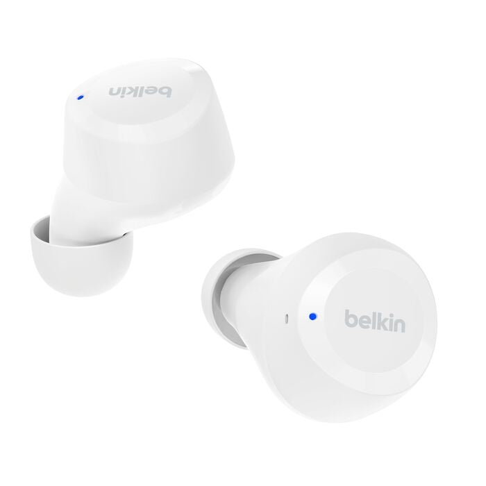 Belkin SoundForm Bolt 2 Wireless Earbuds - White (AUC009fqWHV2), 28 Hours, LightWeight, Multipoint Technology, IPX4 rated, 2 Years