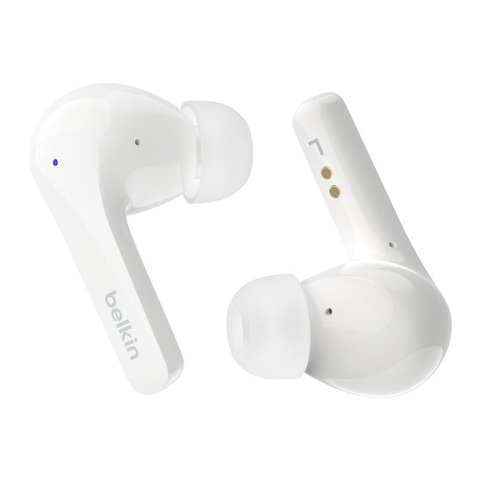 Belkin SoundForm Motion 2 True Wireless Earbuds - White (AUC010fqWHV2), 33 hrs Battery, 12mm Drivers, BT 5.3 Multipoint, IPX5-Rated, 2