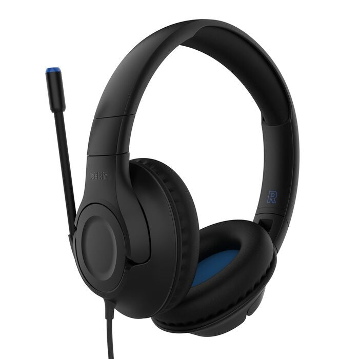 Belkin SoundForm Inspire USB-C Wired Over-Ear Headset for Kids - Black (AUD007fqBK), 85dB Volume Cap,40mm Drivers,Built-in Microphone,2