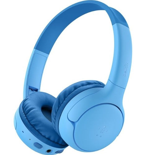 Belkin SoundForm Mini2 Wireless On-Ear Headphones for Kids - Blue(AUD012fqBL),55 hrs Battery, 85dB Volume Cap, Built-in Microphone, 2 Years Warranty