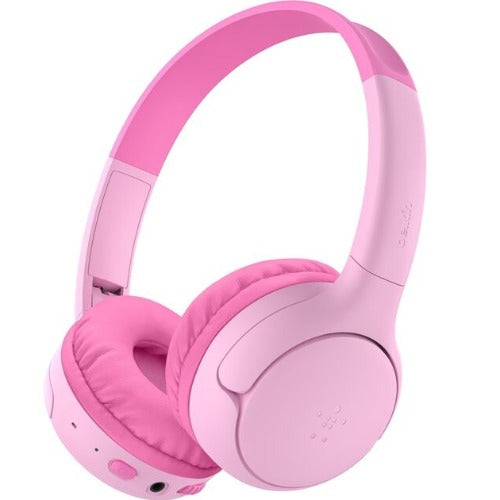 Belkin SoundForm Mini2 Wireless On-Ear Headphones for Kids - Pink(AUD012fqPK),55 hrs Battery, 85dB Volume Cap, Built-in Microphone, 2 Years Warranty