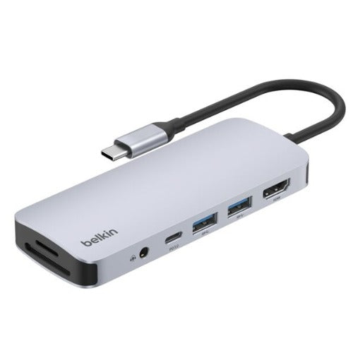 Belkin Connect USB-C 7-in-1 Multiport Hub - Space Grey (AVC009fqSGY-V2), 5Gbps, 2x USB-A, 1x USB-C, 1x 4K HDMI, 1x SD,1X ,Micro SD, 2