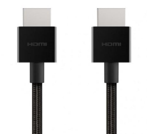 Belkin 8K Ultra High Speed HDMI 2.1 Braided Cable (2M) - Black (AV10176bt2M-BLK),8K @ 60Hz / 4K @ 120Hz / 4K HDR, 18Gbps bandwidth, 2
