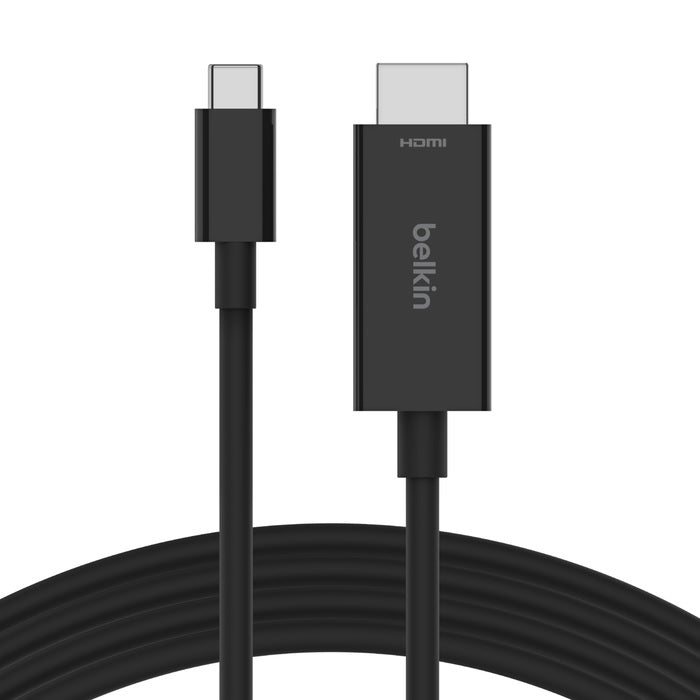 Belkin Connect USB-C™ to HDMI Cable (2M) - Black (AVC012bt2MBK), 8K at 60Hz and 4K at 120Khz, Supports (HDR10+), Plug and Play, 2