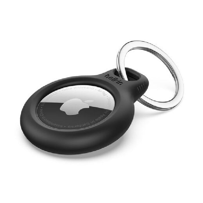Belkin Secure Holder With Key Ring for AirTag - Black (F8W973btBLK), Twist & Lock Design, Raised Edges, 2