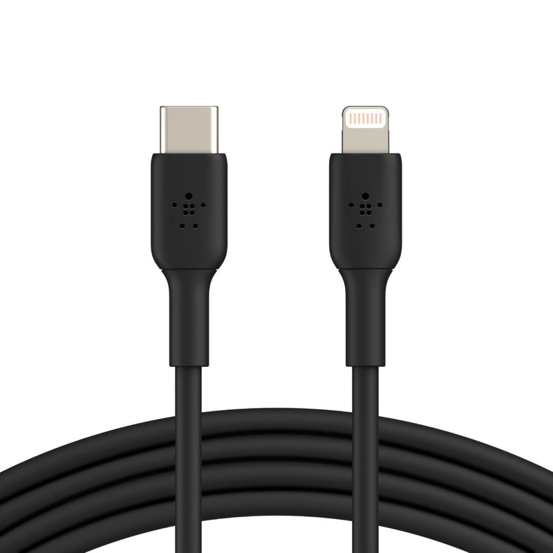 Belkin BoostCharge Lightning to USB-C Cable (1M) - Black (CAA003bt1MBK),3A/18W,480Mbps, 25K+ Bends, Apple iPhone/iPad, MFI-Certified, 2 Years Warranty