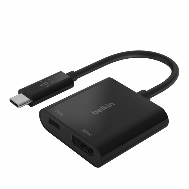 Belkin USB-C to HDMI + Charge Adapter + USB-C  Cable (13CM) - Black (AVC002btBK), 60W, Supports Video Resolutions up to 4K, 2
