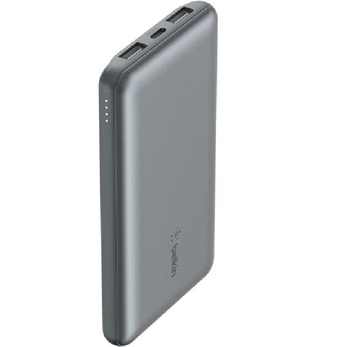 Belkin BoostCharge 10k mAh Power Bank (Triple-Port)+USB-C to USB-A Cable -Space Grey(BPB011btGY),2xUSB-A(12W),1xUSB-C(15W), $2500 CEW,2