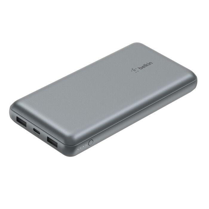 Belkin BoostCharge 20k mAh Power Bank (Triple-Port) + USB-C to USB-A Cable - Space Grey (BPB012btGY), 2xUSB-A (12W), 1xUSB-C (15W), 2 Years