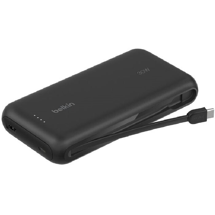 Belkin BoostCharge 20K mAh Power Bank With Integrated USB-C Cable - Black (BPB024FQBK), 30W PD, 2xUSB-C, 1x USB-A, CEW $2,500, 2