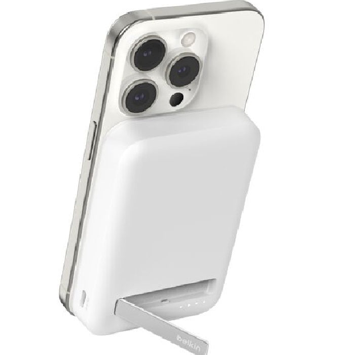 Belkin BoostCharge Pro 10k mAh Magnetic Power Bank With Qi2 + USB-C Cable (1M) - White(BPD008btWH), 15W,2xUSB-C,Overcharge Protection,2 Years