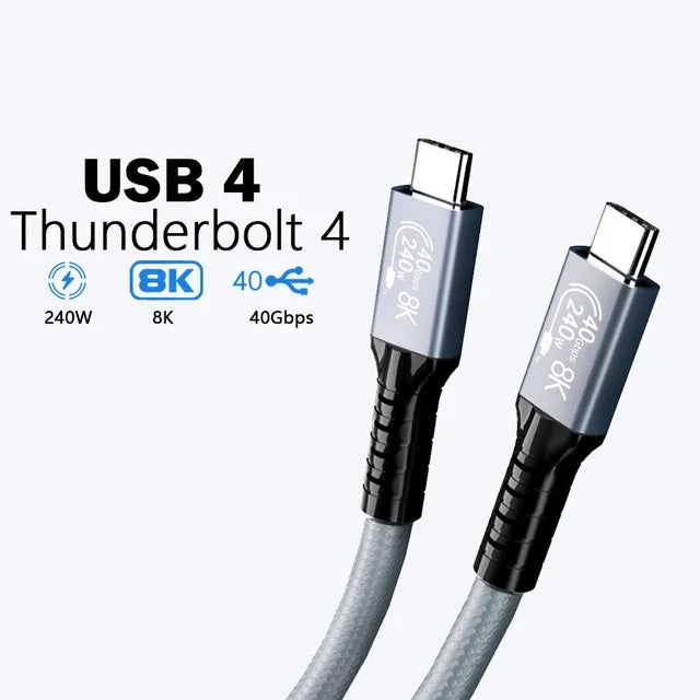 USP BoostUp Hyperlink USB4 USB-C to USB-C Cable (1.8M) Black -USB4 - 40Gbps,240W,8K (60Hz)/4K (144Hz), Fast Charge, Tablet, Phone, 5