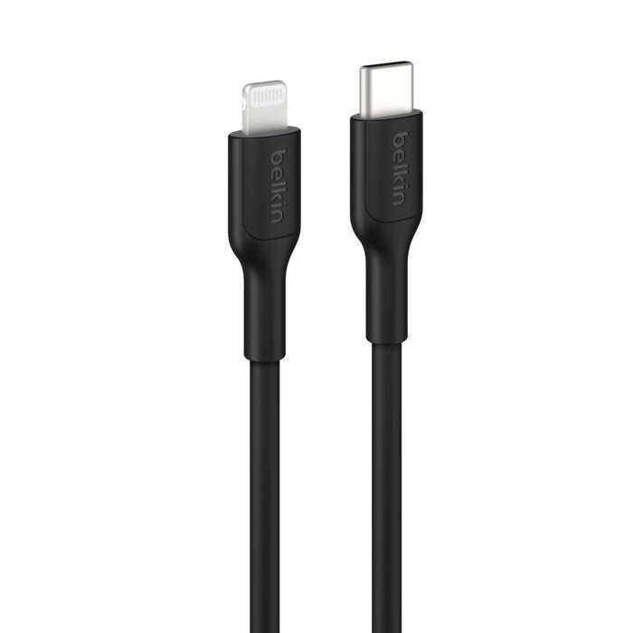 Belkin BoostCharge Lightning to USB-C Cable (1M) - Black (CAA021FQ1MBK), 3A/15W, 480Mbps, 300K+ Bends, Apple iPhone, iPad, 2
