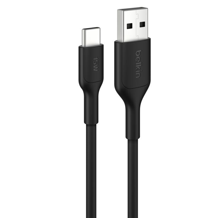 Belkin BoostCharge USB-C to USB-A Cable (1M) - Black (CAB021fq1MBK), 3A/15W, 480Mbps, 300K+ Bends, Apple, Samsung, USB-IF Certified, 2