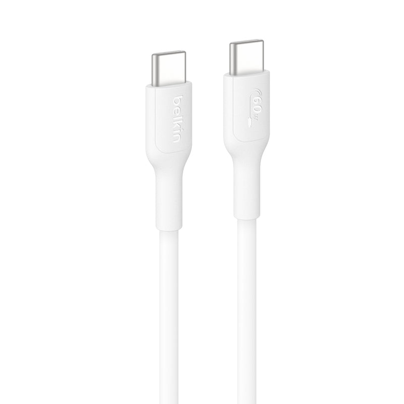 Belkin BoostCharge USB-C to USB-C Cable (0.15M) - White(CAB023fq0MWH), 3A/60W, 480Mbps, 300K+ Bends, Apple, Samsung, USB-IF Certified,2