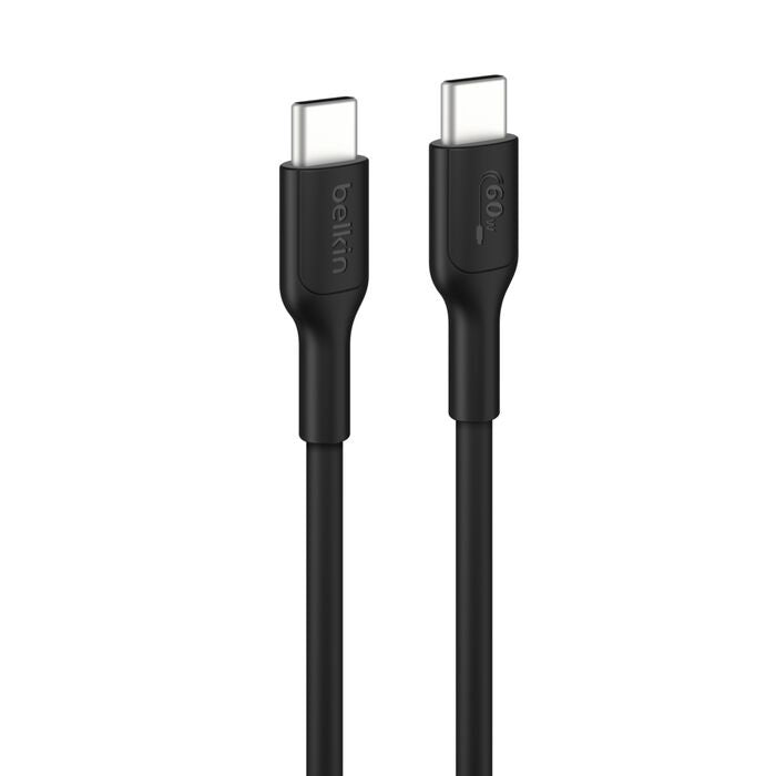 Belkin BoostCharge USB-C to USB-C Cable (2M) - Black (CAB023FQ2MBK), 3A/60W, 480Mbps, 300K+ Bends, Apple, Samsung, USB-IF Certified, 2