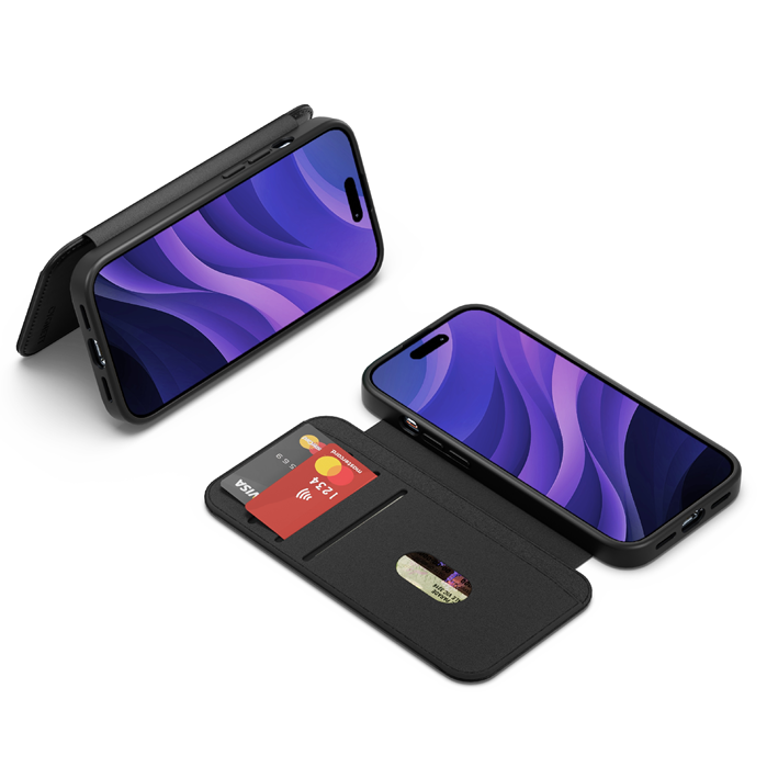 Cygnett MagWallet Apple iPhone 16 Plus (6.7') Case-Black(CY5021MAGWT),360Â° Protection,Multi-Angle,3x Card Slots,MagSafe,4FT DropProof,2 Years