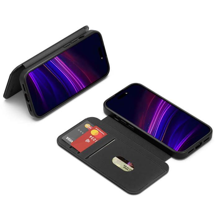 Cygnett MagWallet Apple iPhone 16 Pro Max (6.9')Case-Black(CY5023MAGWT)360Â° Protection,Multi-Angle,3xCard Slots,MagSafe,4FT DropProof,2 Years