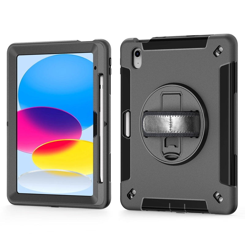 USP Rugged Apple iPad Air (9.7') (2nd/1st Gen) / iPad (9.7') (6th/5th Gen) Case Black - Built-in-Kickstand, Hand & Shoulder Strap, 5