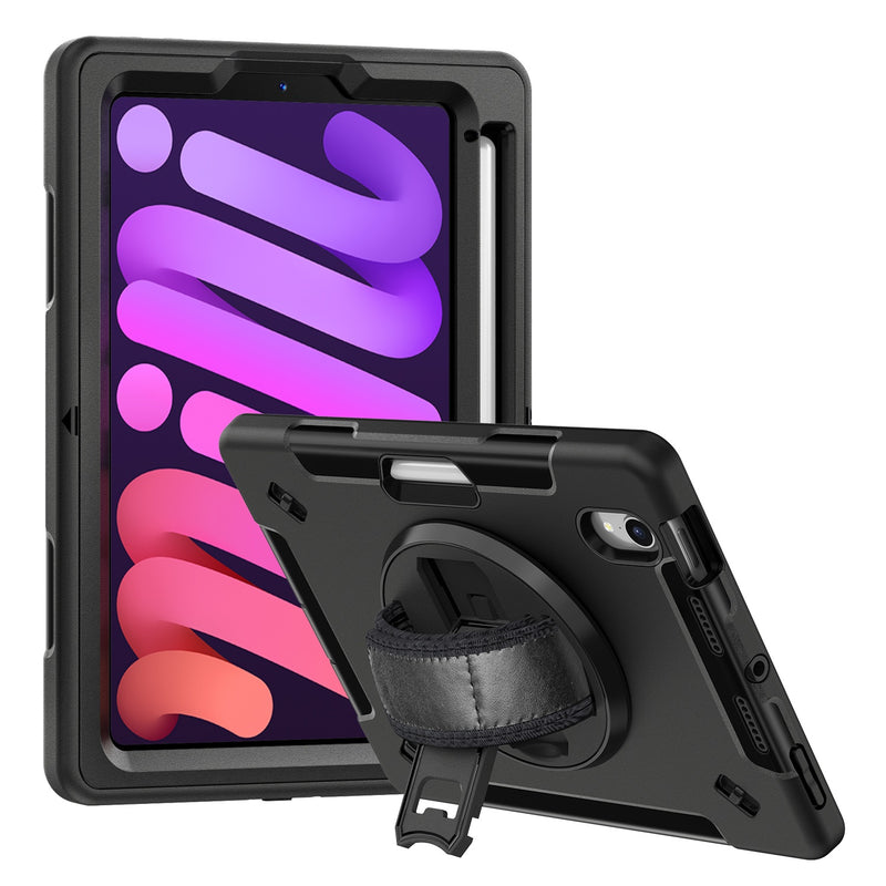 USP Rugged Apple iPad Mini (8.3') (A17 Pro) (7th Gen) / iPad Mini (8.3') (6th Gen) Case Black -  Built-in-Kickstand, 5