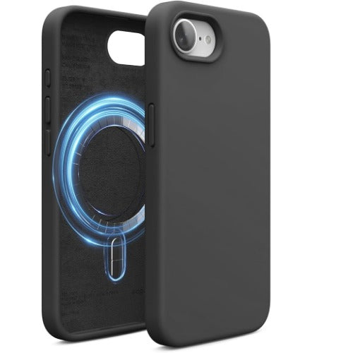 USP Apple iPhone 17e /  iPhone 16e (6.1') Silicon Case Black with Magsafe - Shockproof , Raised Edges , Anti-Slip, 5