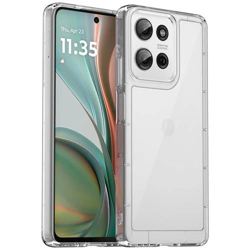 USP Motorola Moto G15 (6.7') Acrylic & TPU Hard Case Clear (With Soft Round Airbags) - Ultra-Thin & Lightweight, Scratch-resistant, 5