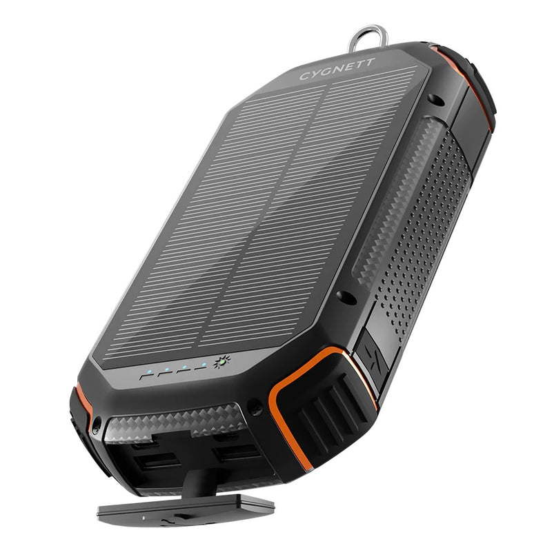 Cygnett ChargeUp OutBack 20K mAh Outdoor Solar Power Bank-Black(CY4412PBCHE),1xUSB-C(15W),2x USB-A (12W),Dust & Waterproof,Flashlight,2 Years