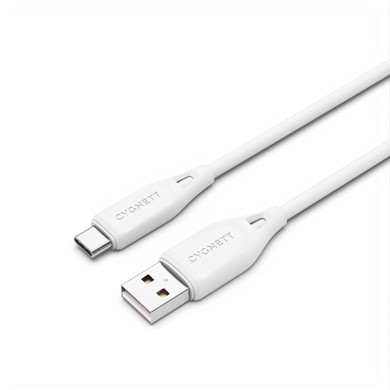 Cygnett Essentials USB-C to USB-A (2.0) Cable (1M) - White (CY4688PCUSA), 3A/60W, 480Mbps, Turbo Charge, Best for Laptop, 2 Years