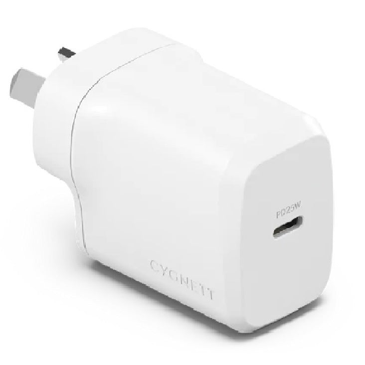 Cygnett PowerPlus 25W USB-C PD Fast Wall Charger - White (CY4734PDWCH), Portable,Best for iPhone,Samsung's PPS & USB-C Devices, 2 Years