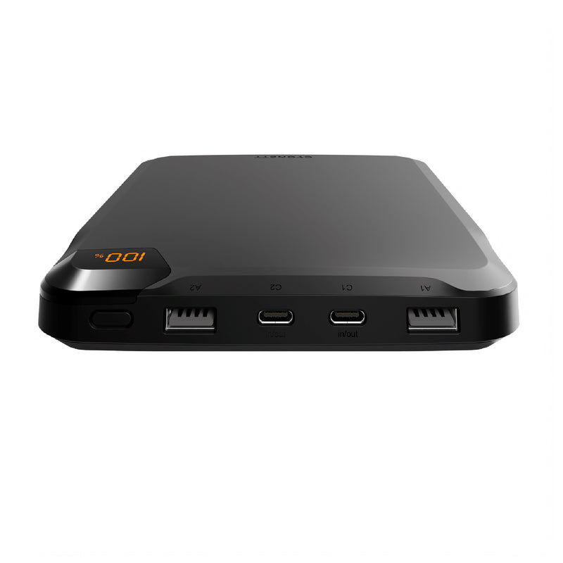 Cygnett ChargeUp VertPWR 25K mAh Laptop Power Bank + USB-C Cable (40CM) + Stand - Obsidian (CY5128PBCHE),100W, 4x USB Charging Ports, 2 Years