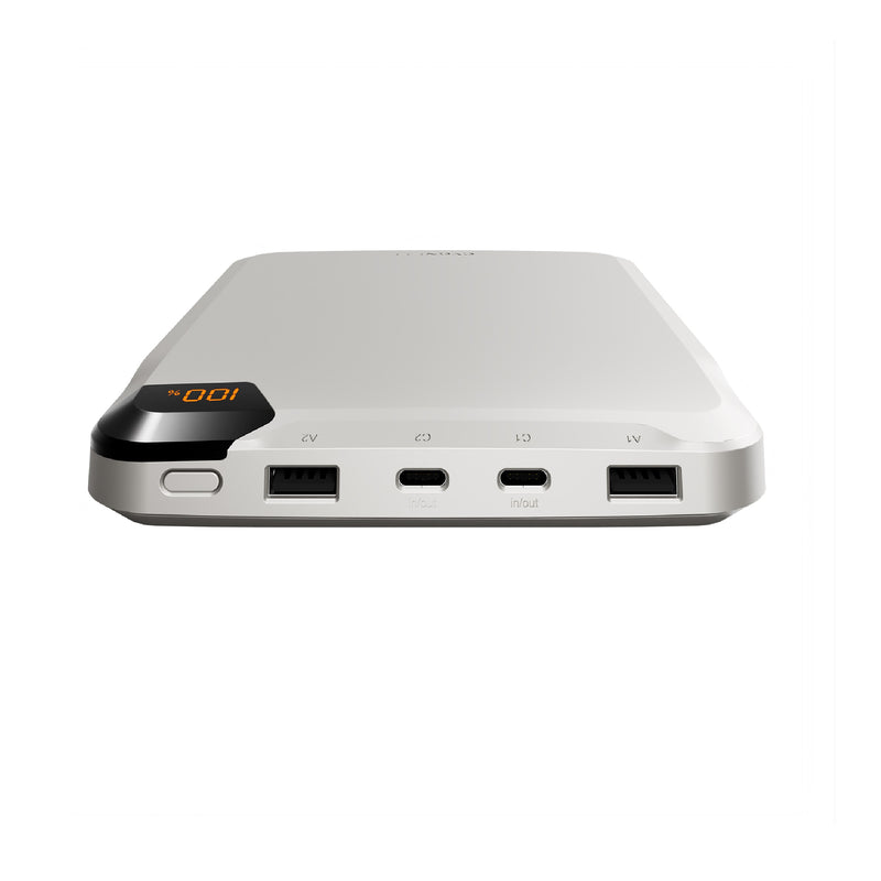 Cygnett ChargeUp VertPWR 25K mAh Laptop Power Bank + USB-C Cable (40CM) + Stand - Champagne (CY5129PBCHE),100W,4x USB Charging Ports, 2 Years